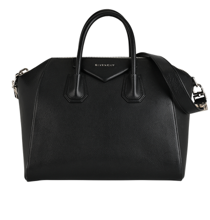 Medium Antigona, &pound;795, Handbags, Black, Leather, Front view